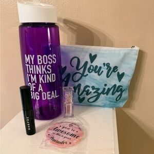 Beauty Bundle of 5~ Morphe, Joah, Mirror, Water Bottle & Cosmetic Pouch